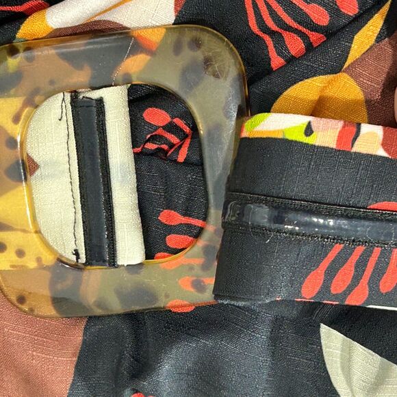 Hutch Modcloth Lets Go Boho Tiered Maxi Dress Brown Black Belted Women's 8 NWT - Picture 9 of 13